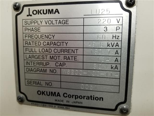 Okuma Impact LU-25, Machine ID: 6812